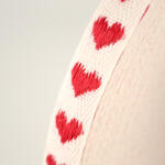 Takoy Pamut köpper szalag lurexszel 1, 5 cm piros szívecskékkel