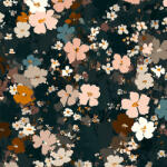 Takoy Téli softshell mini fekete virágok Seina