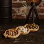ATELIER 49 Platou din lemn pentru aperitive, branzeturi E i snack-uri , 3 compartimente, fag, 43x23 cm (ATE49-ART-152565) Tava