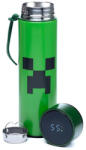 Puckator Minecraft mintás rozsdamentes acél thermo palack, digitális hőmérővel, 450 ml, Minecraft Creeper (PCT-BOT183) - officetrade