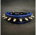 Bestia Zgarda Spiky Bestia , Piele Naturala, M: 30-35 cm, Albastru