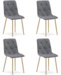 FDY Set 4 Scaune Bucatarie/Dining Fido Material Textil Gri Inchis Picioare Finisaj Lemn