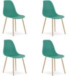 FDY Set 4 Scaune Bucatarie/Dining Velo Plus Verzi Picioare Metalice Finisaj Lemn