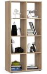 AKORD Biblioteca, placa laminata, 8 rafturi, stejar, 70.5x33x144 cm, Quad (384139-AK) Biblioteca