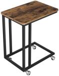 VASAGLE Masa de cafea, Vasagle, pe roti, pal si metal, maro rustic, 50x35x61 cm (2029_1)