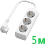 UltraLux Разклонител с 3 Шуко гнезда, 5 метра, бял (r35w)