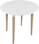 LEOBERT Masa stil scandinav, Artool, Kami, rotunda, MDF si lemn, alb, 80x74 cm (3831_1)