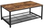 VASAGLE Masa de cafea, Vasagle, cu raft depozitare, dreptunghiulara, pal si metal, maro rustic, 106x60x45 cm (2124_1)