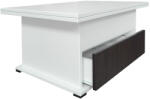 International Service Masuta cafea extensibila Locarno, cu sertar , Alb / Negru, 900 x 700 x 470 mm Masa de cafea