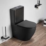 Foglia Set vas wc stativ rimless negru mat Foglia Oslo cu rezervor si capac soft close inclus (A2342X-MB)