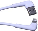 Maxlife MXUC-09 kábel - USB / Lightning fehér kábel 1m (90 fokban elfordított csatlakozó végekkel) 2, 4A (TG-TF5900495092595)
