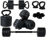 Funfit 4в1 Регулируем комплект битумни дъмбели 40 кг + дръжки 2x20 кг - черен (4261)