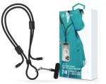 DEVIA ST124950 Cable Pro5 Woven 1, 6m 60W PD Type-C - Type-C fekete adat- és töltőkábel + nyakpánt (ST124950) - officedepot
