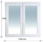 Decco 120x150 Bukó - Nyíló + Nyíló műanyag ablak Decco 71 profil 2 retegű üvegezés