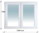 Decco 140x140 Bukó - Nyíló + Nyíló műanyag ablak Decco 71 profil 2 retegű üvegezés