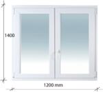 Decco 120x140 Bukó - Nyíló + Nyíló műanyag ablak Decco 71 profil 2 retegű üvegezés