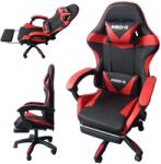 PRO-X COMFORT Scaun Gamer cu funcție de masaj și suport pentru picioare - negru-roșu (KF-G919-M-red-black)