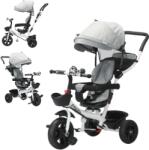 Pepita Tricicletă Pepita cu rotație 360°, semnal sonor, mâner de împins și coș - gri (LD-W-0610-grey)