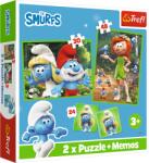 Trefl Puzzle + pexeso 2v1 Ștrumfii se distrează (93656) Puzzle