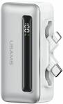 USAMS USA001545 Powerbank Integrált Kábellel Lightning + Type-C / 4500 mAh 20 W - Ezüst