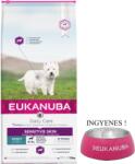 EUKANUBA Eukanuba Daily Care Adult Sensitive Skin 12kg + INGYENES Eukanuba tál!