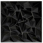 ANRO Wall Fekete falpanel, 3D műanyag falburkolat, 50x50 cm - Ice Black Diamond (DT11101 black)