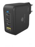 RaidSonic Icy Box IB-PS1040-PD USB-A / 3x USB-C Hálózati Gyorstöltő Adapter 100 W - Fekete