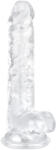 EasyToys - dildo cu testicul - 17cm - transparent (8719934018709) Dildo