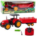 LeanToys Mezőgazdasági Traktor Pótkocsival Távirányítású Rc Red (22934) (22934)