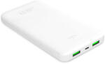PURO Puro White Powerbank 2xUSB-A És 1xUSB-C Csatlakozással 10000 mAh 12W 2.4A-Fehér