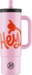 24Bottles Pahar termic Straw Hey, 800 ml, roz (002243)
