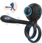 Biu-Biu - péniszgyűrű és párvibrátor (fekete) - szexshop