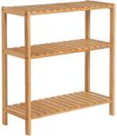 SONGMICS Bambusz fürdőszoba polc, tároló polc 60 x 26 x 66 cm, natúr (BCB33Y)