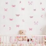 BRUP Home Decor Falmatrica gyerekszobába, BRUP Home Decor - Rózsaszín pillangók