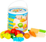 MULTISTORE Legume și fructe din lemn pentru tăiat, 13 piese + găleată Bucatarie copii