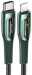USAMS Kábel Fonott USB-C-Lightning Smart Power-off 20W PD Kábel1.2 m Sötétzöld SJ518USB02 US-SJ518