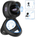 Biu-Biu - inel pentru penis și vibrator clitoridian cu lins - negru (5999576181785) Vibrator