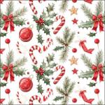 Ambiente Karácsonyi fenyőágas - nyalókás szalvéta - 25x25 cm - Christmas Elements (VR-32520290)