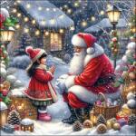 Ambiente Karácsonyi Télapós szalvéta - Mikulás kislánnyal - Talking to Santa (VR-33320055)