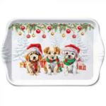 Ambiente B. V Karácsonyi kutyás műanyag kistálca 21x13 cm - Funny Cute puppies (VR-33720090)