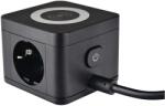 as - Schwabe Prelungitor statie de incarcare 1.5m cablu H05VV-F 3G1.5 cu 2 prize schuko 16A 3 porturi USB 3V 2.4A si incarcare wireless 5W prin inductie maxim 3500W IP20 (18220)