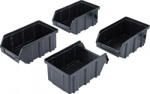 BGS technic Set de cutii de depozitare deschise | cu şină de suspendare | pentru sistem dulapuri de perete | 4 piese (BGS 80195)