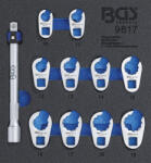 BGS technic Suport organizator pentru cărucior 1/6: Set chei cu dinte | 10 mm (3/8") | 10 - 19 mm | 11 piese (BGS 9817)