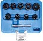 BGS technic Set capete chei tubulare profil spiral / Extractoare de șuruburi | 10 mm (3/8") | 10 - 19 mm | 10 piese (BGS 5265)