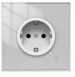 Tuya Priza inteligenta de perete, Wi-Fi, Rama din sticla, Monitorizare consum, 16A, Smart Life Tuya APP, Alb SmartWiz (SYBY-W-WIF-16A-EU)
