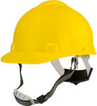 BORMANN Pro cască de protecție ABS, galben, 6 puncte, bandă textilă, reglare cu rotiță și chinstrap (BPP2432)