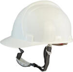 BORMANN Pro cască de protecție ABS, alb, 6 puncte, bandă textilă, reglare cu rotiță și chinstrap (BPP2430)