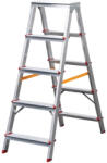 Bormann scară dublă din aluminiu 2x5 trepte, trepte și picioare antiderapante (BHL9040)