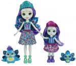 Mattel Enchantimals Set Papusi Surori Si Animalutele Lor Patter Peacock Flap Piera Feather (HCF83) Figurina