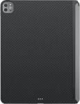 PITAKA MagEZ 2 iPad Pro 12.9" 2022 / 2021 bordázott szövet tok, fekete-szürke (KPD2204P) (KPD2204P)